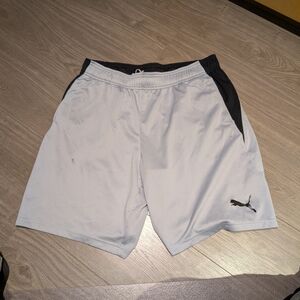 Puma Men's White and Black Athletic Shorts